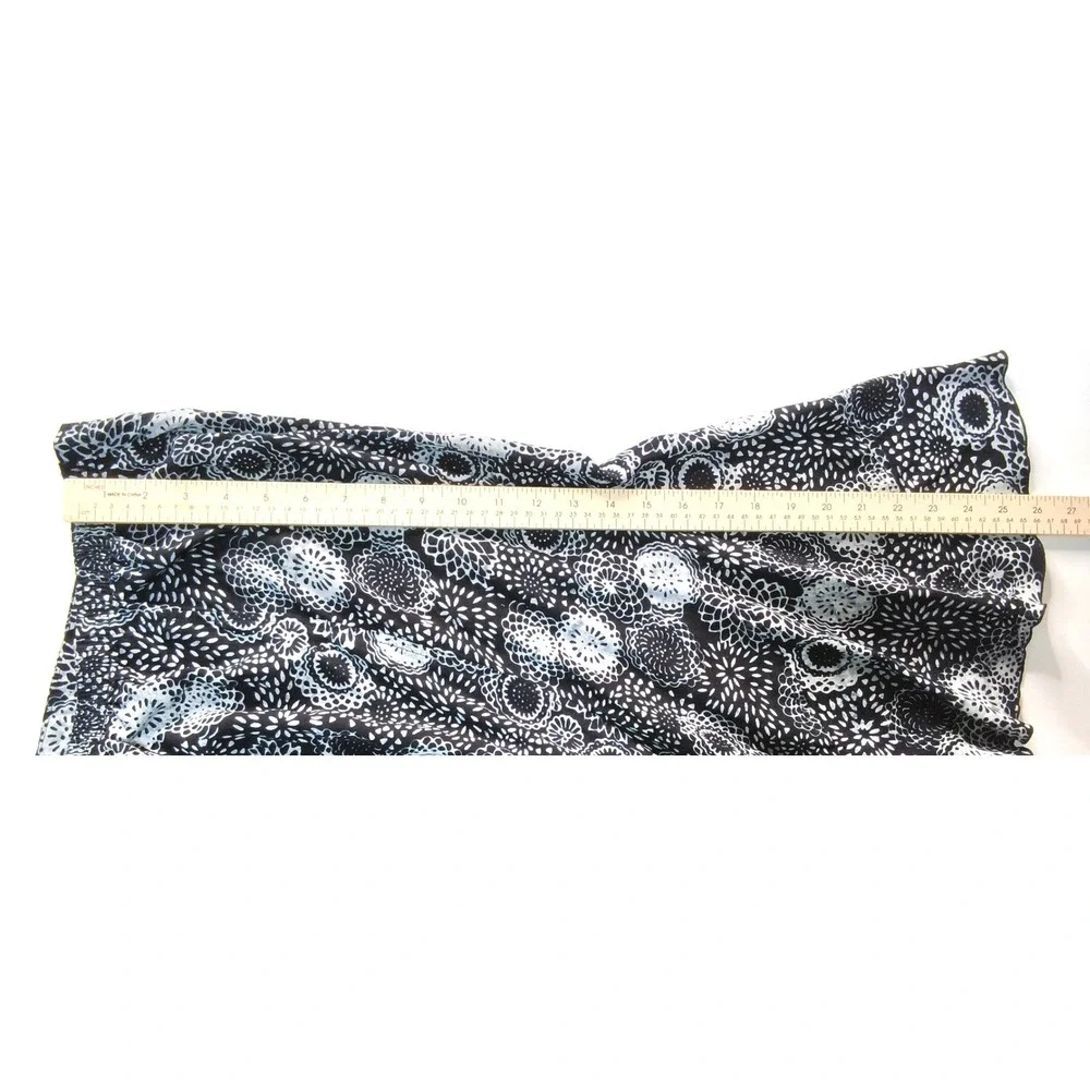 Nomadic Traders Skirt Women XL Black White‎ Floral Mandala Rayon Midi Flared